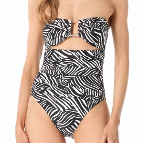 MICHAEL KORS $130 Women's Bandeau One-Piece Swimsuit 10 M - Picture 1 of 4